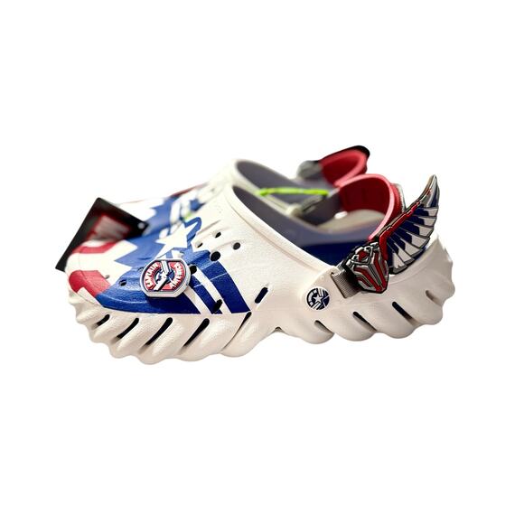 Crocs x Marvel Captain America Echo Clog Sz M8/W10 NWT Sold Out Limited Edition - Picture 4 of 10